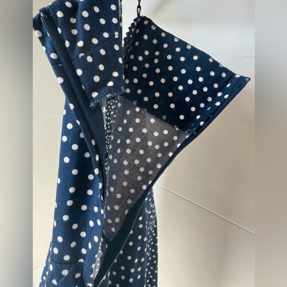 H&M Divided Navy Blue Polka Dot Dress Size 6 - Picture 6 of 8
